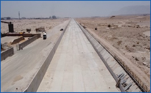 مشروع حماية المنطقة الاقتصادية والصناعية بالعين السخنة من أخطار السيول 